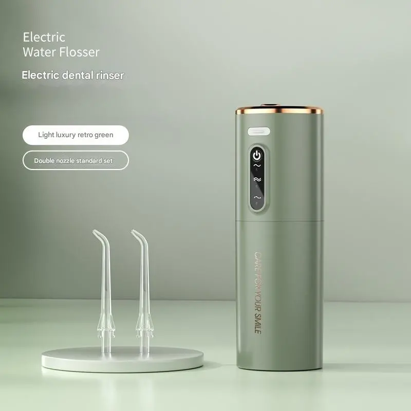 Portable Usb-C Water Flosser – Rechargeable Oral Irrigator With Gum Protection Mode (Green) 1