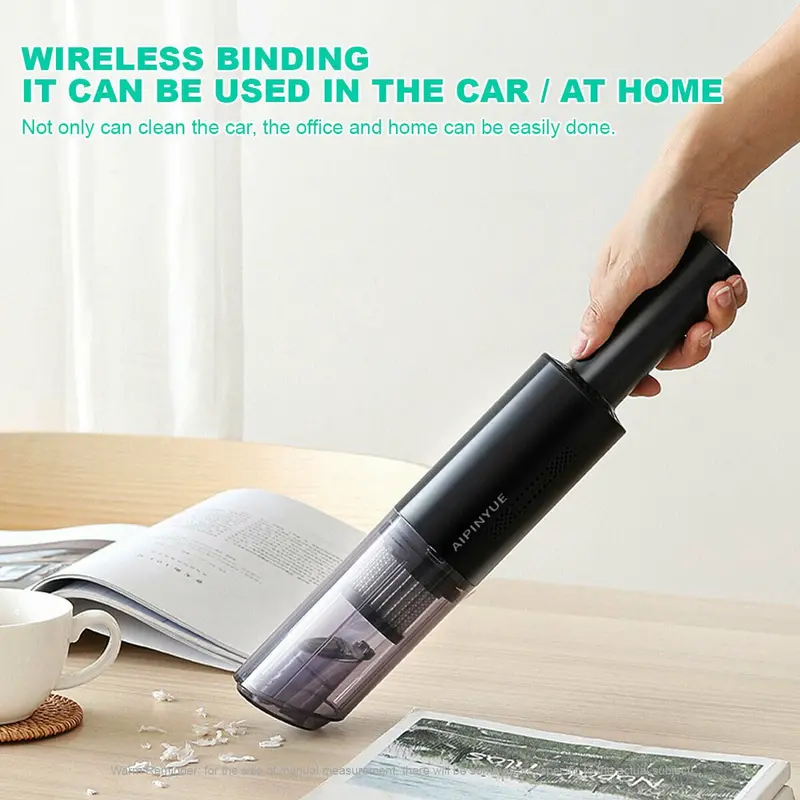 Portable Wireless Car Vacuum Cleaner – 6000Pa Suction, Cordless Handheld Dust Extractor (White) 1