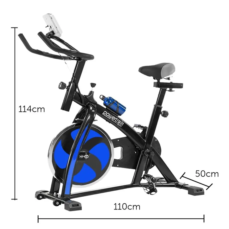 Powertrain Flywheel Spin Bike – Blue Indoor Cycling Bike For Home Gym Use 1