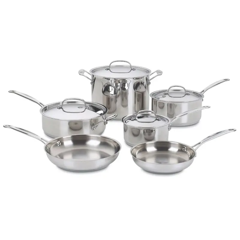 Premium 10-Piece Stainless Steel Cookware Collection – Versatile Kitchen Set 1