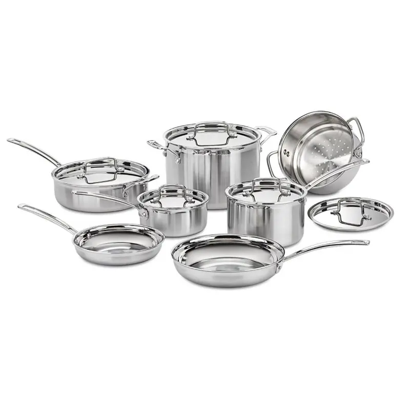 Professional 12-Piece Stainless Steel Cookware Set – Oven-Safe & Durable 1