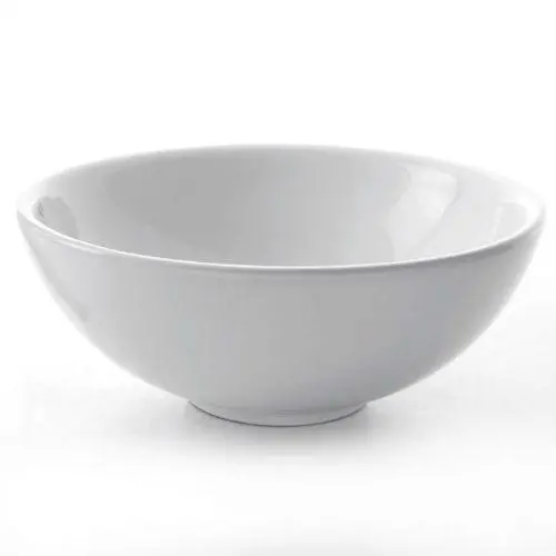 Round White Ceramic Vessel Sink For Bathroom: 1.75-Inch Drain Opening 1