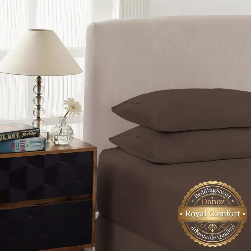 Royal Comfort 1500Tc Cotton-Rich Sheet Set – 3-Piece Double, Dusk Grey 1