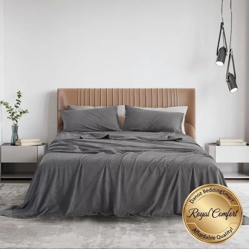 Royal Comfort Flannel Sheet Set – Ultra-Soft Polar Fleece For Single Beds In Charcoal 1