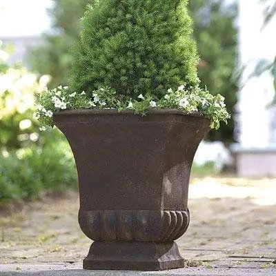 Rustic Metal Urn Planter For Indoor Or Outdoor Decor 1