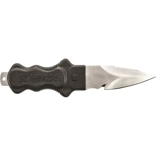 Schrade Dive Knife – 9Cr14Mov Spear Point Blade, Dual-Edge W/ Line Cutter & Lanyard Hole 1
