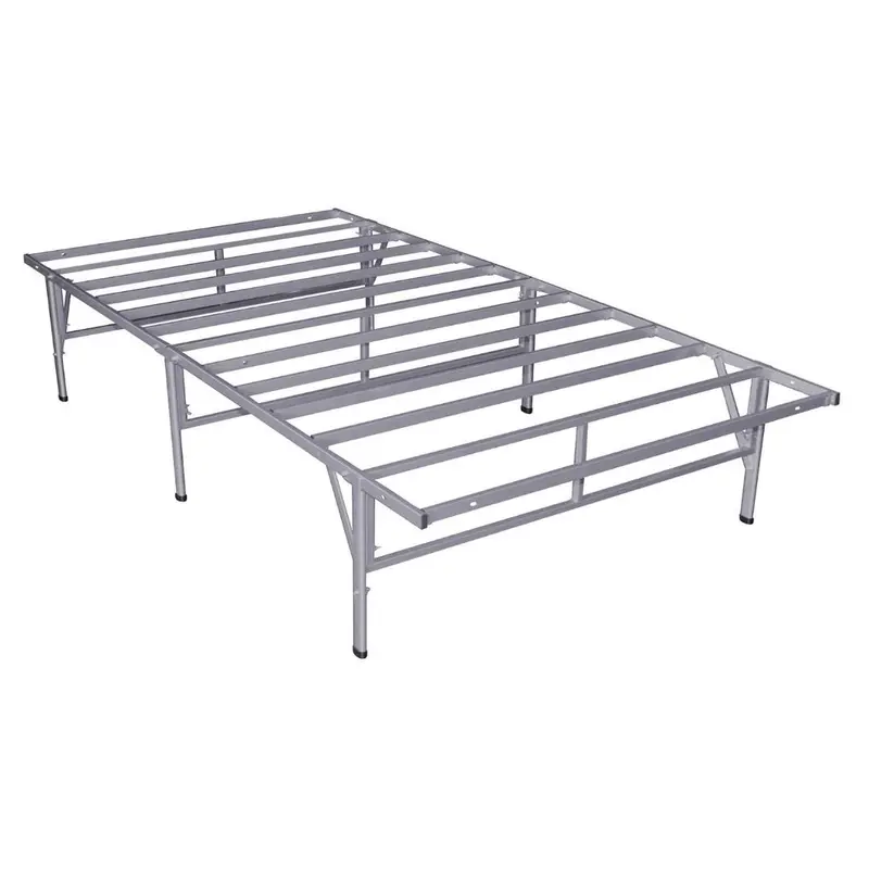 Silver-Grey Steel Twin Platform Bed Frame – Sleek Metallic Finish 1