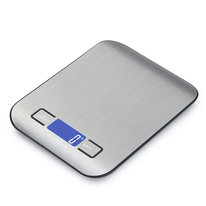 Silver Ultra-Slim Digital Kitchen Scale – Rechargeable Stainless Steel Food Scale With Lcd Display (5Kg / 1G Precision) 1