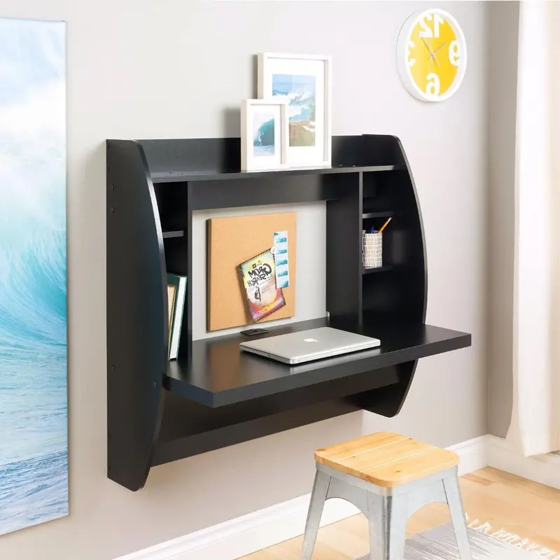 Space-Saving Floating Laptop Desk – Sleek Wall-Mounted Black Design 1