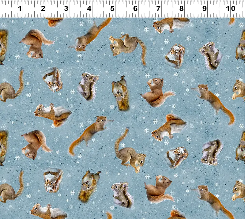 Squirrel Denim Fabric – The Secret Life Of Squirrels Ii Series 1