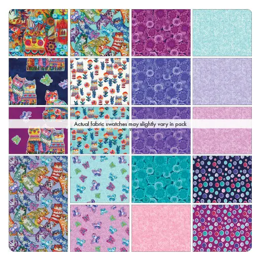 Sunshine Cats 10X10 Pre-Cut Fabric Bundle – 42 Pieces 1