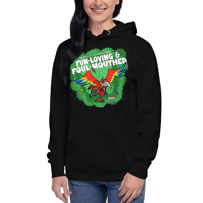 Swear-Word Parrot Unisex Hoodie 1