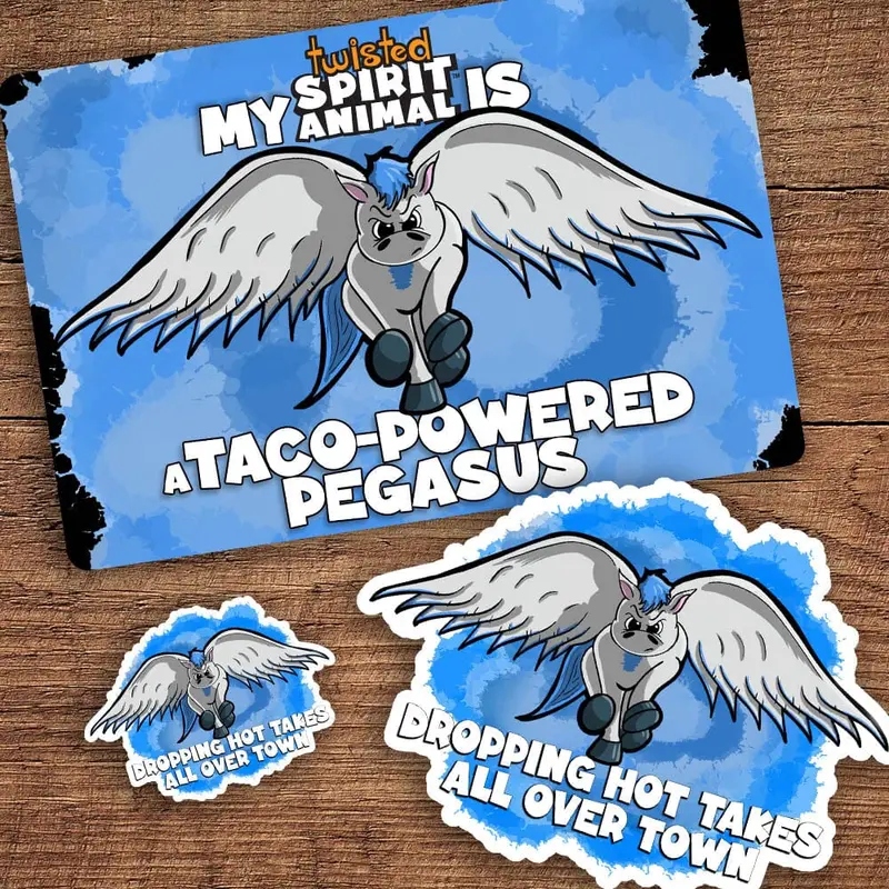 Taco-Fueled Pegasus Stickers 1