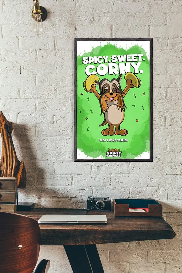 Taco-Obsessed Terrier Art Print (11X17) 1