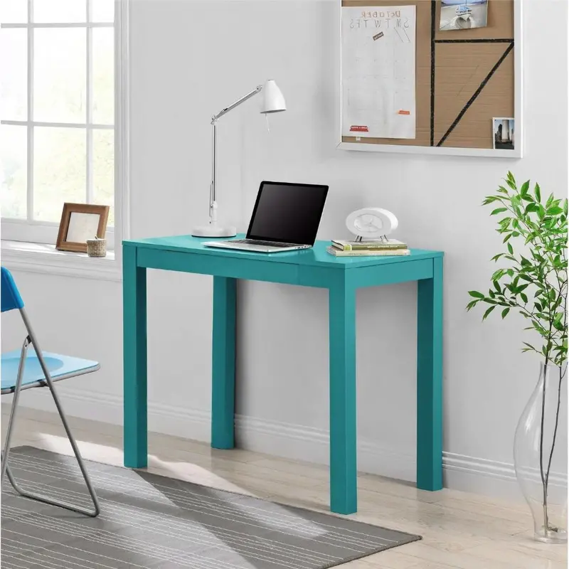 Teal Green Laptop Desk With Drawer – Compact Home Office Writing Table 1