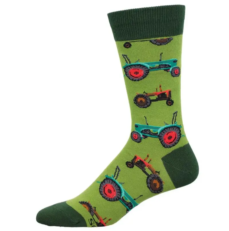 Tractors Green Men'S Sock Design – Size 10–13 1