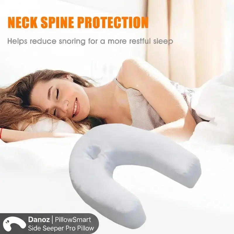 U-Shaped Side Sleeping Pillow – Ergonomic Neck And Spine Support With Removable Cotton Cover 1