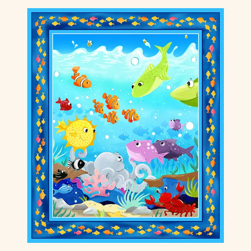 Under The Sea Themed Quilt Panel – Vibrant Ocean Scene (Sb20418-999) 1