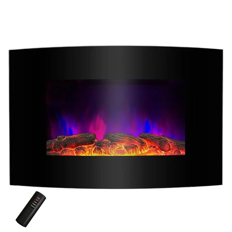 Wall-Mount Electric Fireplace Heater – 5,200 Btu With Remote Control And Flame Effect 1