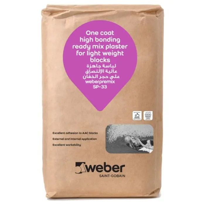Weber Premix Sp33 Plastering Base – Ready-To-Use Dry Mix 1