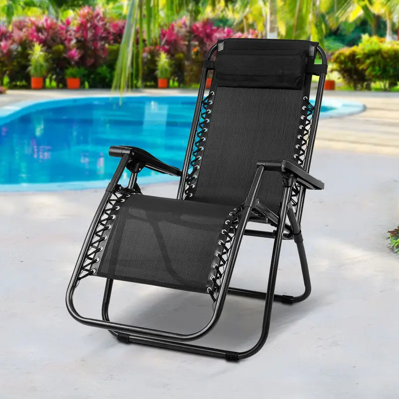 Weisshorn Zero Gravity Folding Chair – Adjustable Outdoor Recliner In Black 1