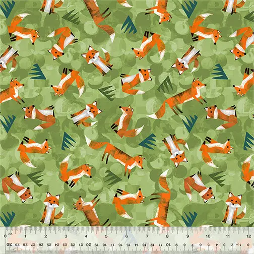 Wild North Fabric – Foxes In Natural Habitat Print 53936D-6 1