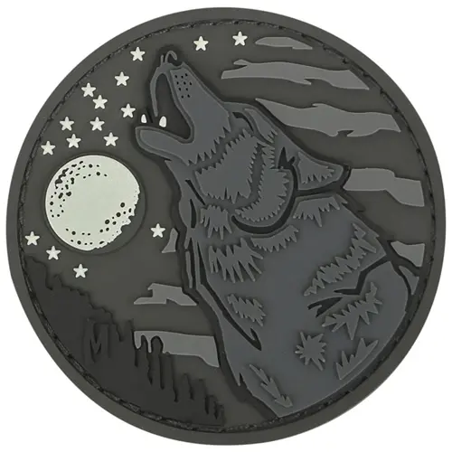 Wolf Glow-In-The-Dark 2.4" × 2.4" Tactical Patch 1