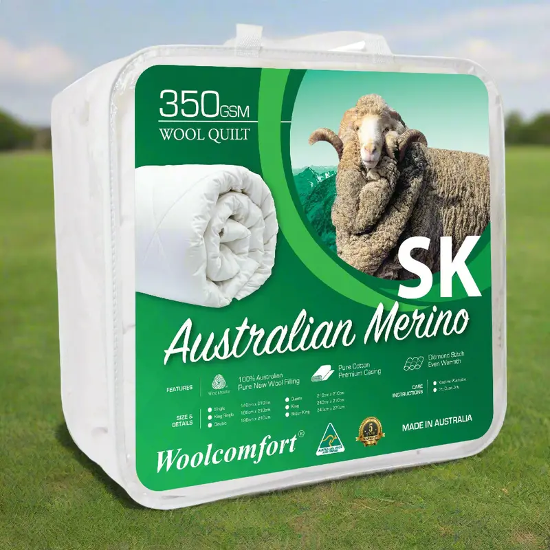Woolcomfort Merino Wool Quilt – 350Gsm Super King (270 X 240 Cm) | Australian Made 1