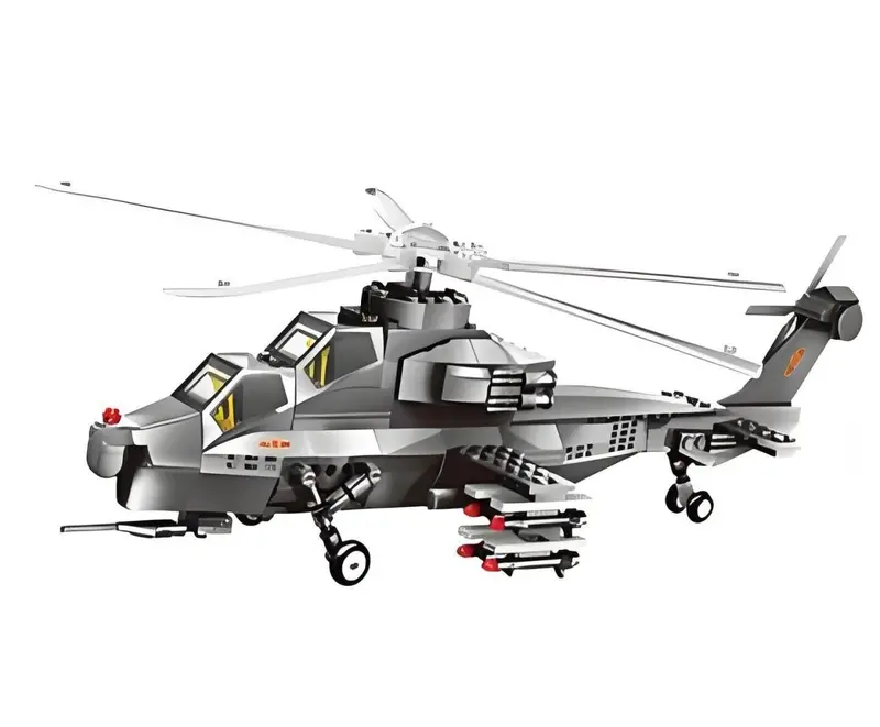 Wz-10 Attack Helicopter Building Set – 264-Piece Military-Themed Stem Kit For Kids Ages 6+ 1