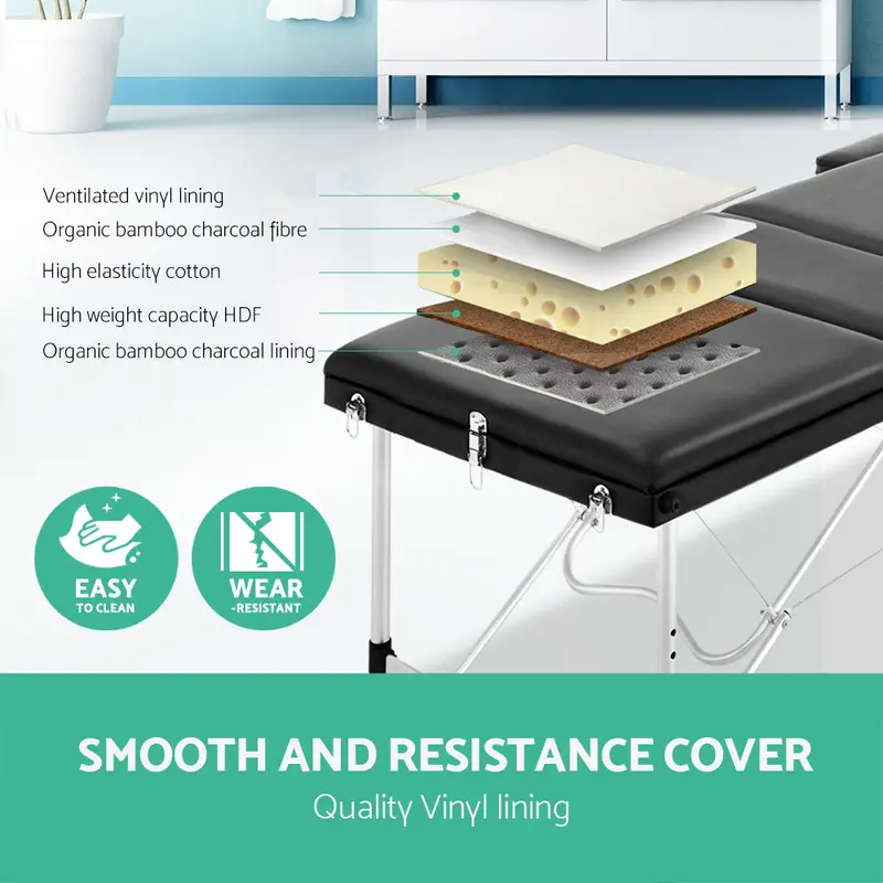 Zenses Portable 3-Fold Massage Table – 60Cm Aluminium Beauty Bed With Lightweight Carry Design 2