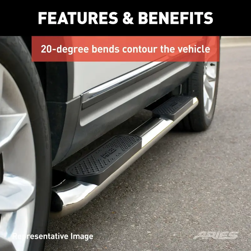 Aries 222006-2 Polished Stainless Steel Oval Side Steps For Select Toyota Tundra Models 1