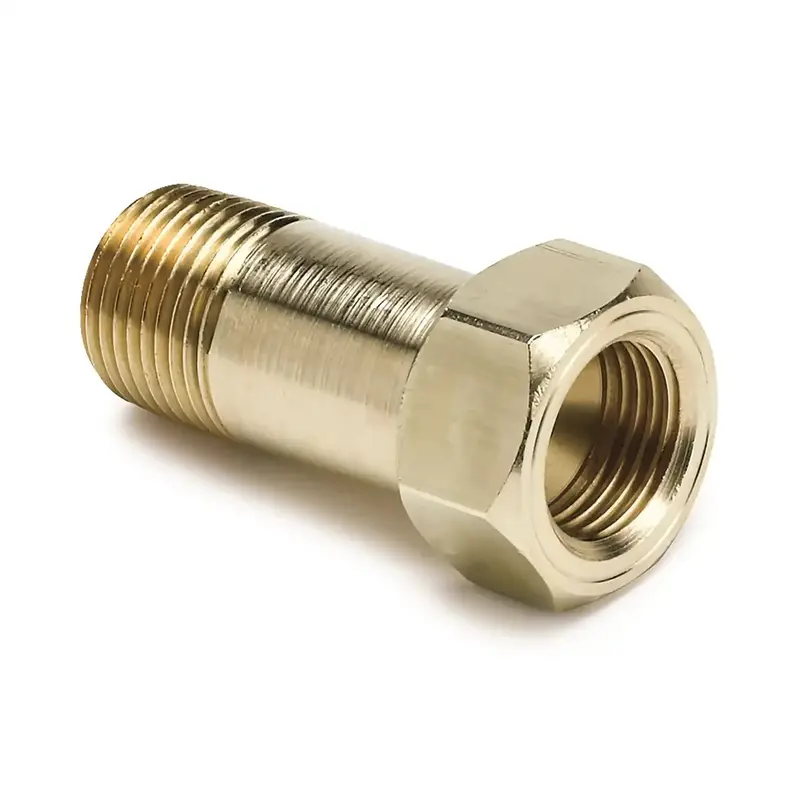 Autometer 2271 Brass 3/8" Npt Male Extension Fitting For Mechanical Temperature Gauges 1
