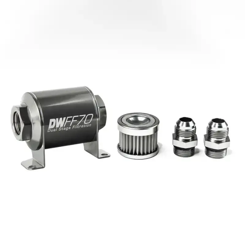 Deatschwerks 10An Stainless Steel Inline Fuel Filter Housing – 70Mm Universal Kit With 5-Micron Filtration 1