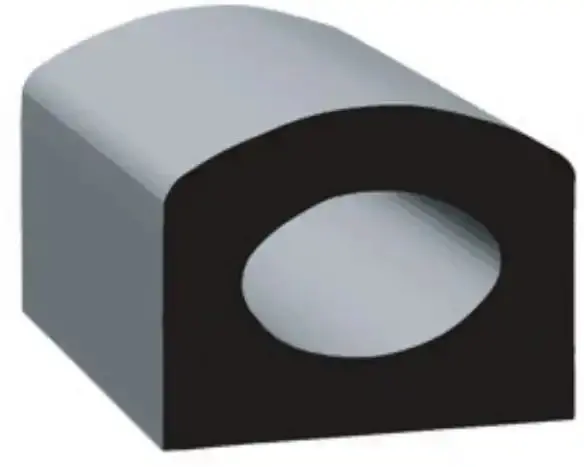 Epdm Rubber D-Shaped Seal – 0.375" × 0.625", Black 1