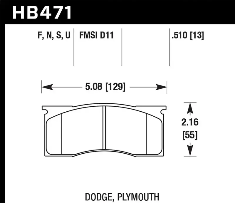 Hawk Hps 5.0 Performance Brake Pads – 0.510" Thickness, Front/Rear Compatible 1