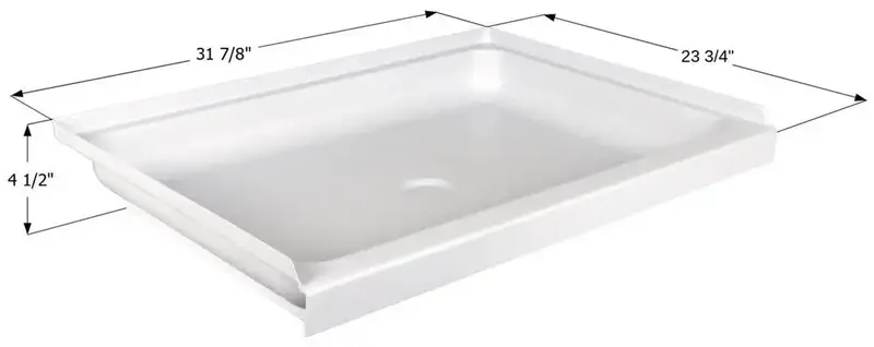 Icon Shower Pan – 24" X 32", Center Drain, Pvc-Wood Composite (Sp2432-Pw) 1