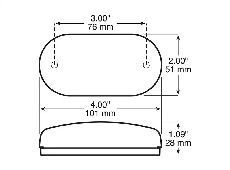 Led Motorcycle License Plate Light – 4.125" X 2", Multi-Volt, Oblong Housing 1