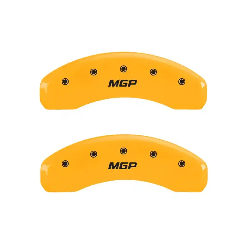 Mgp 4-Piston Caliper Covers – Engraved Yellow Finish With Black Chrome Accents 1