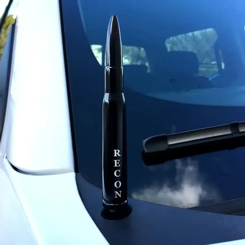 Recon Bullet-Shaped Antenna – .50 Caliber Aluminum Design With Red Accent 1