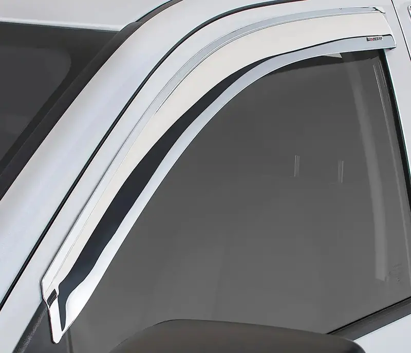 Stampede 6105-8 Tape-On Sidewind Deflector – Chrome-Finished Two-Piece Windshield Accessory 1