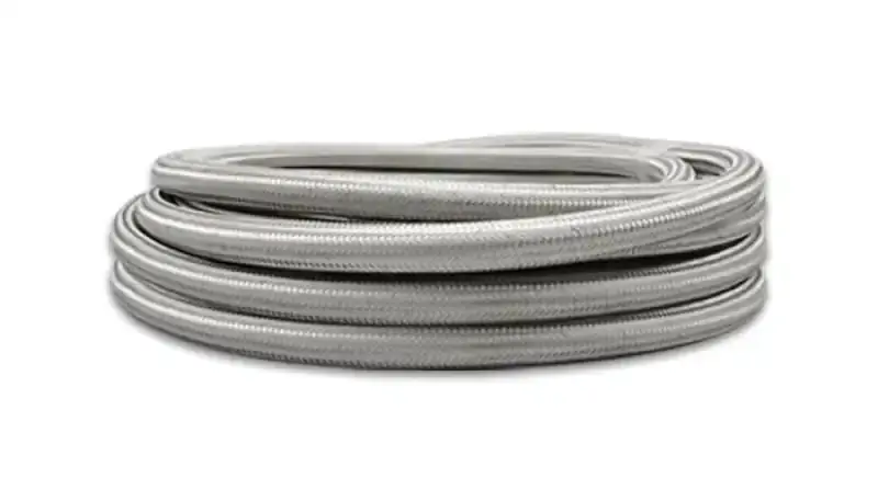 Vibrant -8 An Stainless Steel Braided Flexible Hose – 10-Foot Roll For High-Pressure Fluid Applications 1